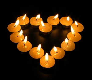 heart of candles